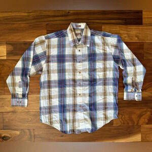 Boulevard by Block Vintage Plaid Button Down Long Sleeve Shirt size Large